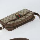 GUCCI GG Supreme Web Sherry Line Shoulder Bag PVC Beige Gold 116 02 089 Auth 159358-6