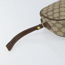 GUCCI GG Supreme Web Sherry Line Clutch Bag Beige Gold 156 01 034 Auth 159359-12