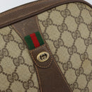 GUCCI GG Supreme Web Sherry Line Clutch Bag Beige Gold 156 01 034 Auth 159359-14