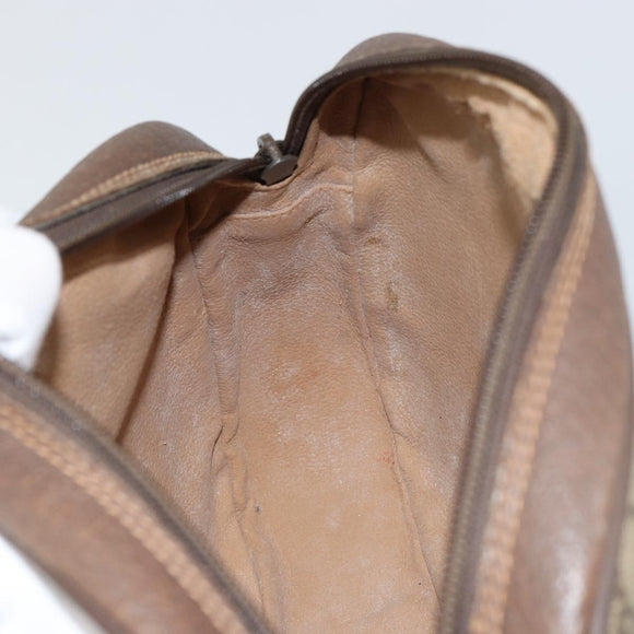 GUCCI GG Supreme Web Sherry Line Clutch Bag Beige Gold 156 01 034 Auth 159359