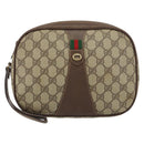 GUCCI GG Supreme Web Sherry Line Clutch Bag Beige Gold 156 01 034 Auth 159359-2