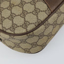 GUCCI GG Supreme Web Sherry Line Clutch Bag Beige Gold 156 01 034 Auth 159359-9