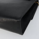 Salvatore Ferragamo Chain Gancini Shoulder Bag Leather Black Gold Auth 159360-15