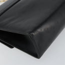 Salvatore Ferragamo Chain Gancini Shoulder Bag Leather Black Gold Auth 159360-16