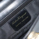 Salvatore Ferragamo Chain Gancini Shoulder Bag Leather Black Gold Auth 159360-12