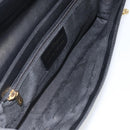 Salvatore Ferragamo Chain Gancini Shoulder Bag Leather Black Gold Auth 159360-11