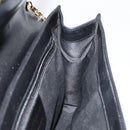 Salvatore Ferragamo Chain Gancini Shoulder Bag Leather Black Gold Auth 159360-18
