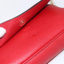 GUCCI Chain Shoulder Bag Leather Red Gold 536224 Auth 159361-10