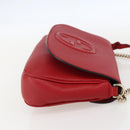 GUCCI Chain Shoulder Bag Leather Red Gold 536224 Auth 159361-4