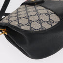 GUCCI GG Supreme Sherry Line Bag PVC Navy Gold Red 10 02 024 Auth 159366-9
