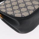 GUCCI GG Supreme Sherry Line Bag PVC Navy Gold Red 10 02 024 Auth 159366-14