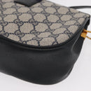 GUCCI GG Supreme Sherry Line Bag PVC Navy Gold Red 10 02 024 Auth 159366-15