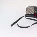 GUCCI GG Supreme Sherry Line Bag PVC Navy Gold Red 10 02 024 Auth 159366-7