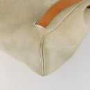 HERMES Herbag Ad PM Backpack Canvas Leather 2way Beige Silver Auth 159367-14