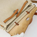 HERMES Herbag Ad PM Backpack Canvas Leather 2way Beige Silver Auth 159367-18