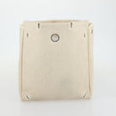 HERMES Herbag Ad PM Backpack Canvas Leather 2way Beige Silver Auth 159367-24