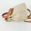 HERMES Herbag Ad PM Backpack Canvas Leather 2way Beige Silver Auth 159367-5