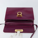 Salvatore Ferragamo Gancini Shoulder Bag Leather Purple Gold Auth 159368-10