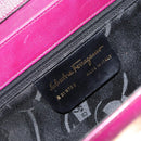Salvatore Ferragamo Gancini Shoulder Bag Leather Purple Gold Auth 159368-12