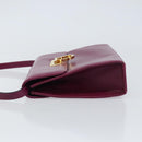 Salvatore Ferragamo Gancini Shoulder Bag Leather Purple Gold Auth 159368-4