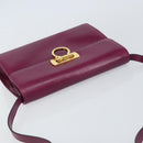 Salvatore Ferragamo Gancini Shoulder Bag Leather Purple Gold Auth 159368-6