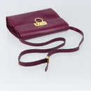 Salvatore Ferragamo Gancini Shoulder Bag Leather Purple Gold Auth 159368-7
