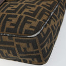 FENDI Zucca Canvas Shoulder Bag Brown Black Auth 159375-9
