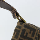 FENDI Zucca Canvas Shoulder Bag Brown Black Auth 159375-10