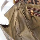 FENDI Zucca Canvas Shoulder Bag Brown Black Auth 159375-21