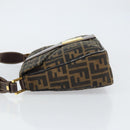 FENDI Zucca Canvas Shoulder Bag Brown Black Auth 159375-4