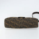 FENDI Zucca Canvas Shoulder Bag Brown Black Auth 159375-5