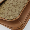 CELINE C Sulky Horse Carriage Shoulder Bag PVC Beige Gold Auth 159376-15