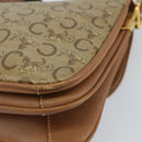 CELINE C Sulky Horse Carriage Shoulder Bag PVC Beige Gold Auth 159376-16
