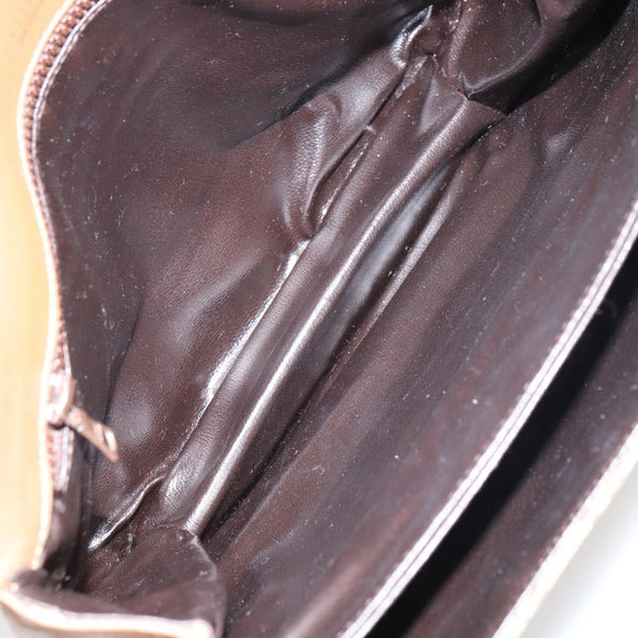 CELINE C Sulky Horse Carriage Shoulder Bag PVC Beige Gold Auth 159376