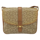 CELINE C Sulky Horse Carriage Shoulder Bag PVC Beige Gold Auth 159376-13