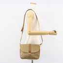 CELINE C Sulky Horse Carriage Shoulder Bag PVC Beige Gold Auth 159376-25