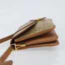 CELINE C Sulky Horse Carriage Shoulder Bag PVC Beige Gold Auth 159376-4