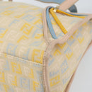 FENDI Zucchino Canvas Hand Bag Multicolor Gold Auth 159377-15