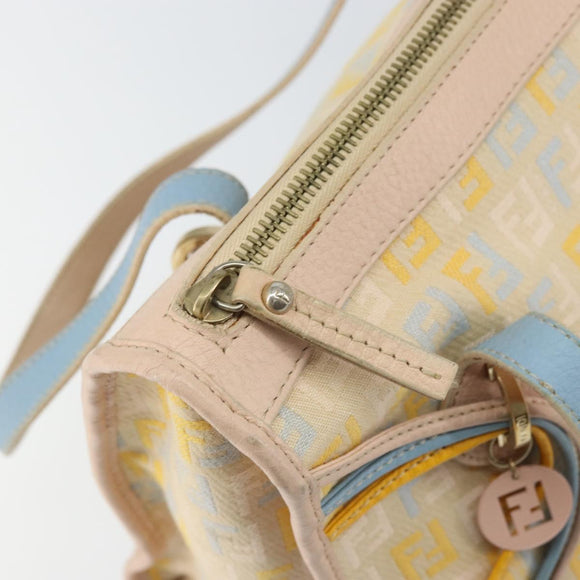 FENDI Zucchino Canvas Hand Bag Multicolor Gold Auth 159377
