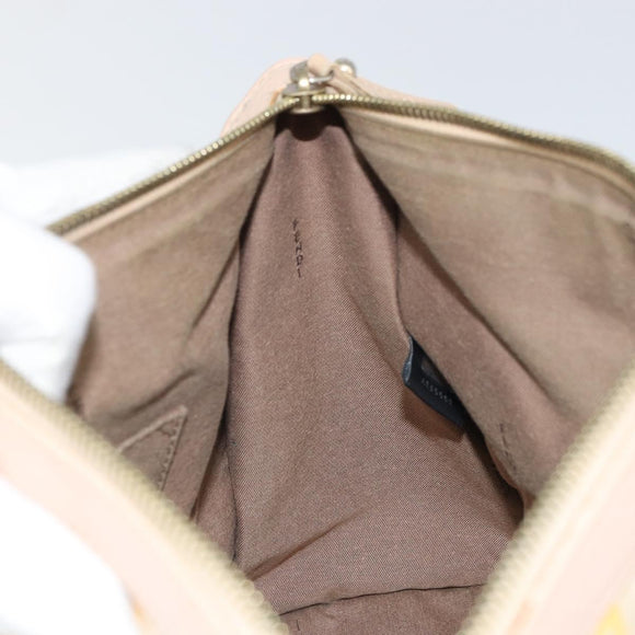 FENDI Zucchino Canvas Hand Bag Multicolor Gold Auth 159377