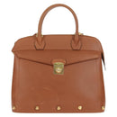 Salvatore Ferragamo Hand Bag Leather 2way Brown Gold Auth 159378-13