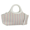 Salvatore Ferragamo Gancini Hand Bag Leather 2way White Silver Auth 159380-1