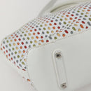 Salvatore Ferragamo Gancini Hand Bag Leather 2way White Silver Auth 159380-13