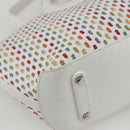 Salvatore Ferragamo Gancini Hand Bag Leather 2way White Silver Auth 159380-15