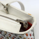 Salvatore Ferragamo Gancini Hand Bag Leather 2way White Silver Auth 159380-16