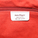 Salvatore Ferragamo Gancini Hand Bag Leather 2way White Silver Auth 159380-17