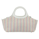 Salvatore Ferragamo Gancini Hand Bag Leather 2way White Silver Auth 159380-3