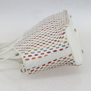 Salvatore Ferragamo Gancini Hand Bag Leather 2way White Silver Auth 159380-4
