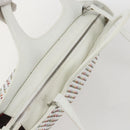 Salvatore Ferragamo Gancini Hand Bag Leather 2way White Silver Auth 159380-6