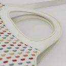 Salvatore Ferragamo Gancini Hand Bag Leather 2way White Silver Auth 159380-8